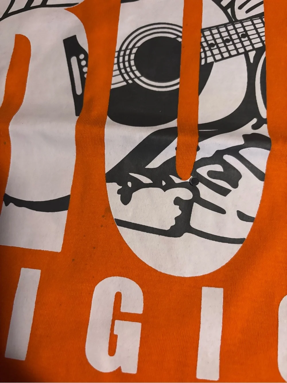 True Religion Orange Tee with White Logo Graphic
